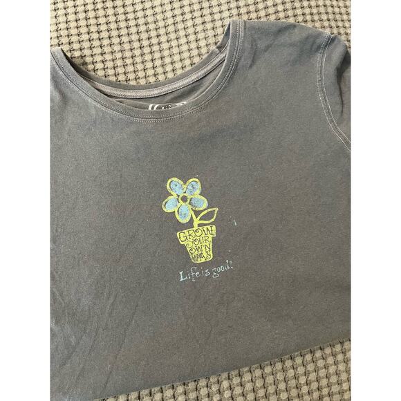 Life is Good Long‎ Sleeve Tee | Womens Floral Design Top | Size L - Picture 4 of 7